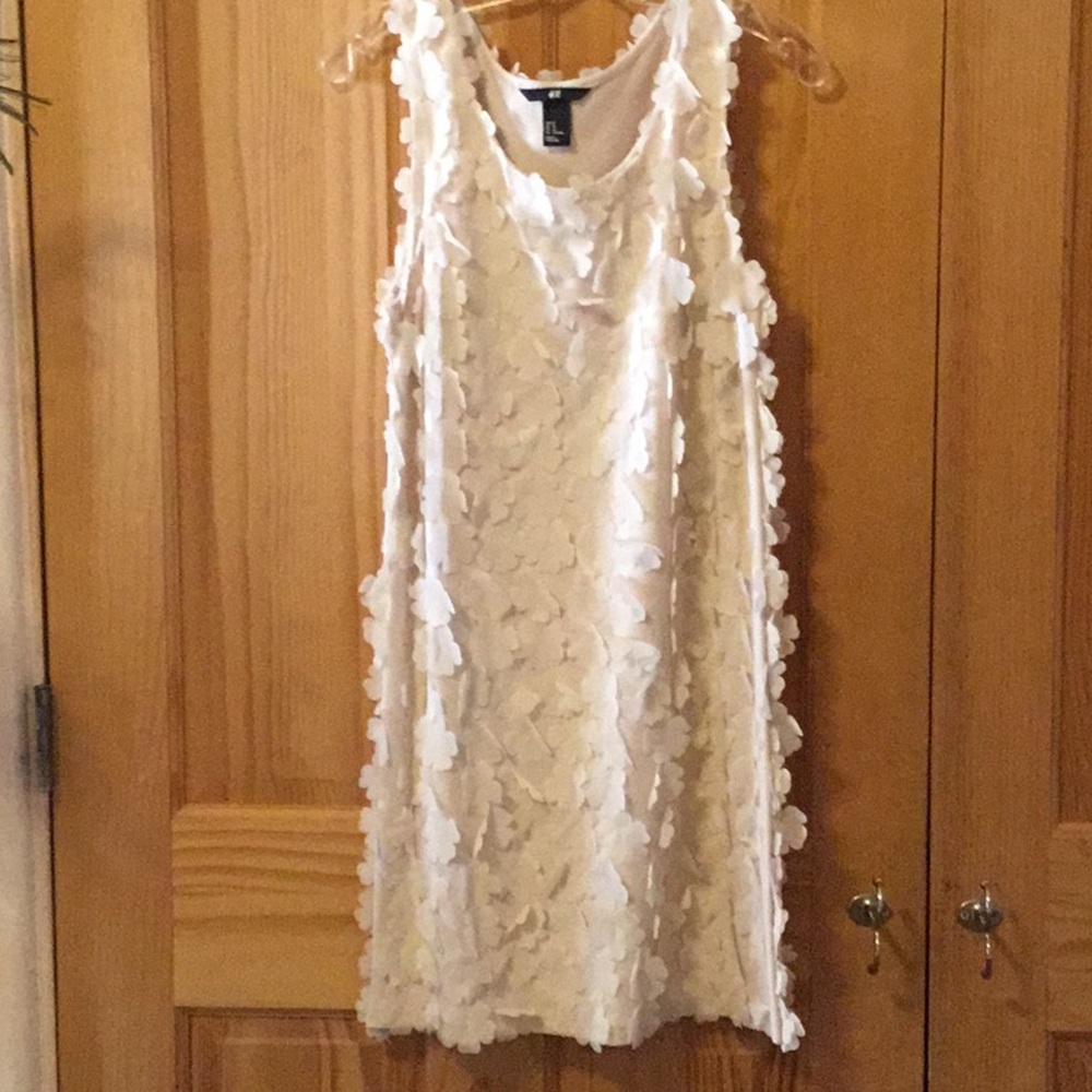 H&M Cream Textured Mini Dress